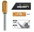 Борфреза твердосплавная скругленная ALPEN-MAYKESTAG, WRC, Ø12x70, зуб 6+TIN, привід Ø6mm 0779706112100. Фото-2